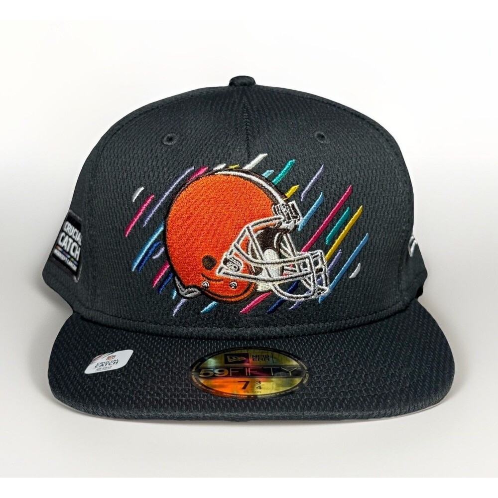 Cleveland Browns Hat New Era 2021 NFL Crucial Catch 59FIFTY Fitted Gray Sz 7 3/4